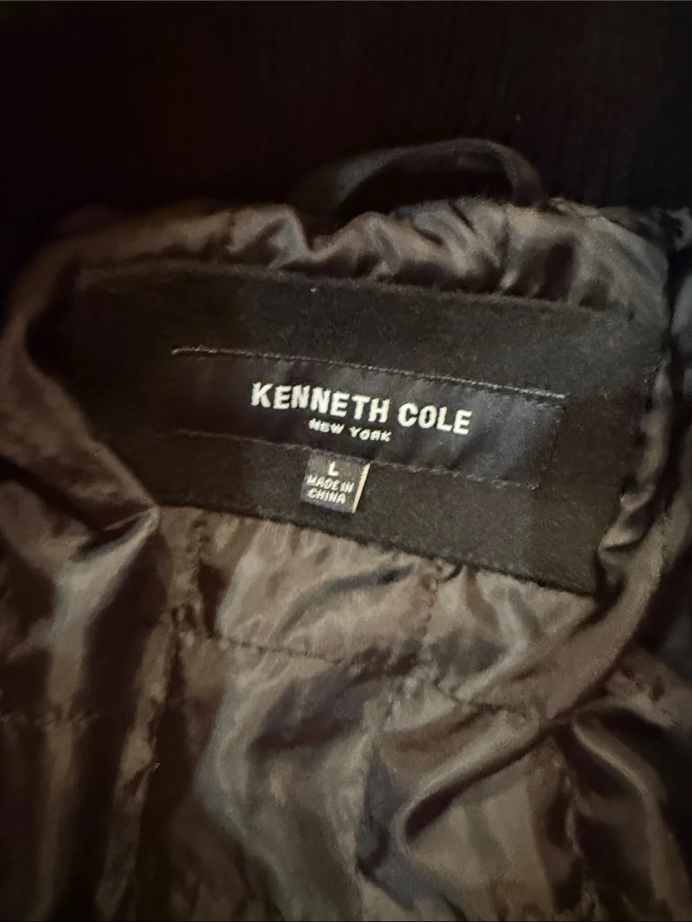 Kenneth Cole Reaction Black Double-Breasted Peacoat